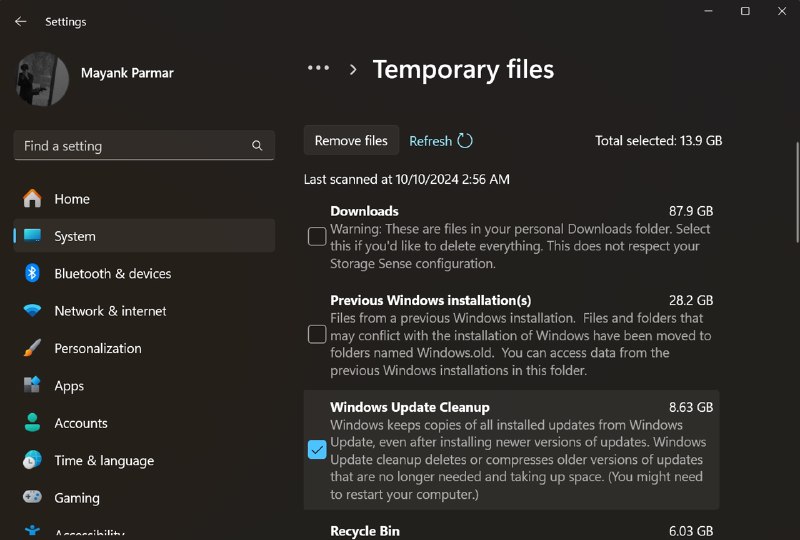 微软回应升级Windows 11 24H2后8.63GB更新缓存无法清理：只是显示错误 – 蓝点网