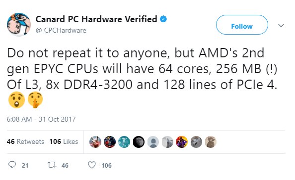 【Rumor】AMD下代服务器CPU - “Rome”将有64核心，256MB L3，128条PCIe 4.0？ - MoePC
