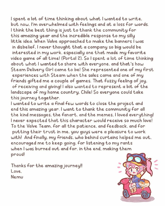 2024年Steam特卖活动看板娘画师告别：一生中最有成就感的项目之一