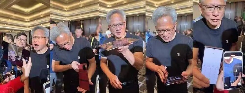 黄仁勋体验华为三折叠屏手机，感叹「不可思议」========地铁老头看手机.jpg