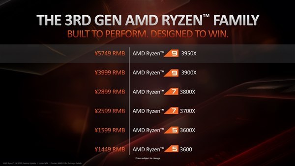 Ryzen 9 3950X 将于 11 月 25 日上市，国行定价 5,749 CNY